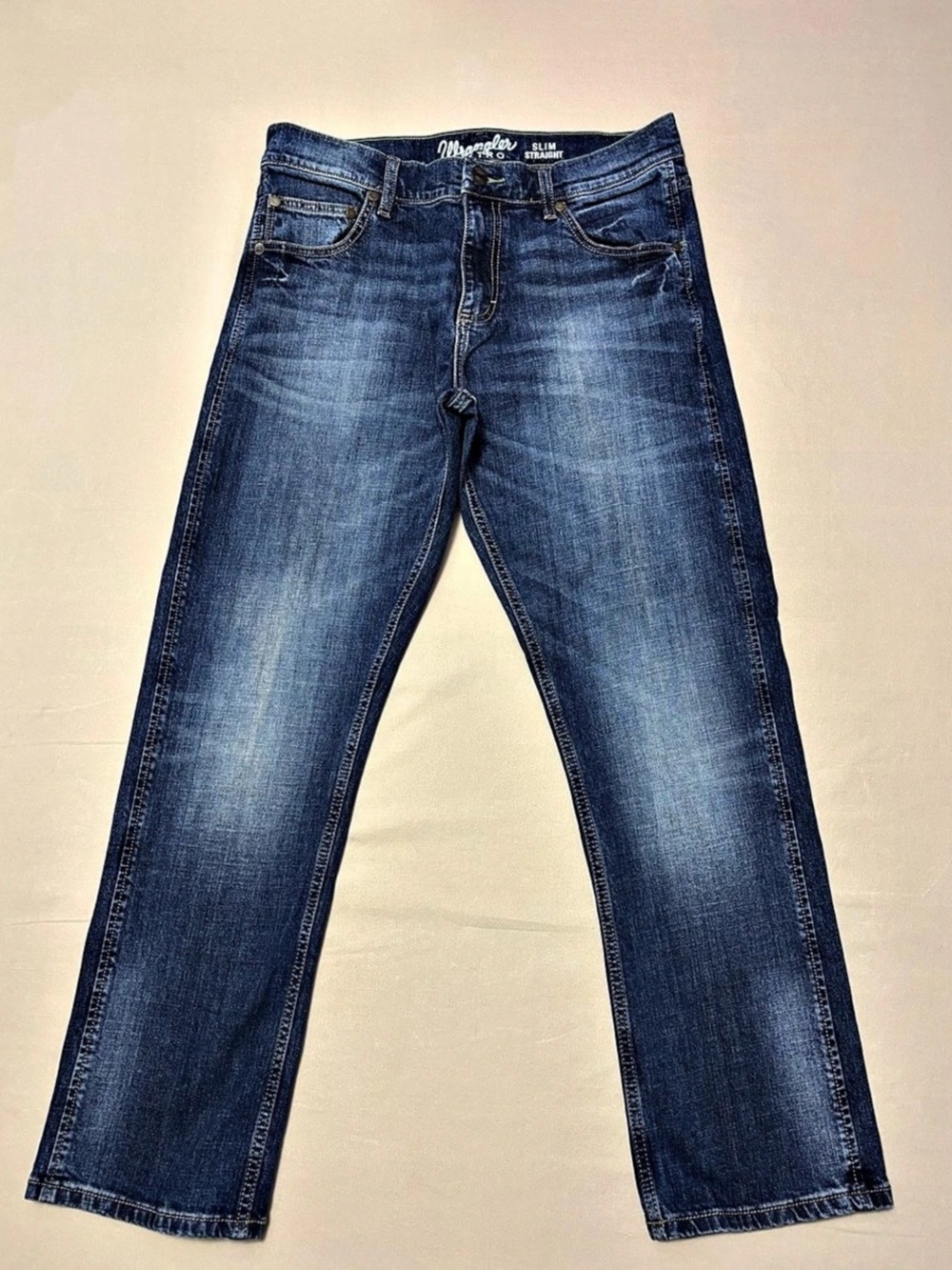 Wrangler Retro Slim Straight Men's Blue Slim Straight Jeans Waist 33/30 Like New
